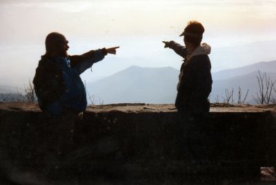Rat and Gwen in Wayah Tower
Taken on 1991 hike 
