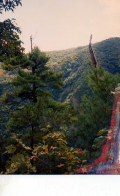 View of part of Wilson Knob
Sheer cliff-faces just beyond Buckeye Falls...
Photo taken from Sampson Mtn
