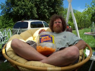 Low Rider 
...eating cheesy poofs
Trail Days, 2009
Photo by Rat
