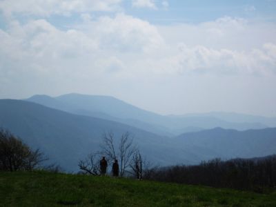 View From Beauty Spot
Hikers descending Unaka Mountain, Big Bald in the Distance.
May, 2010
