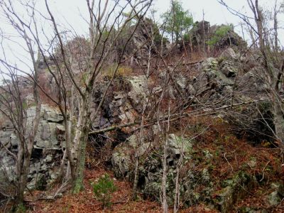 Trail To Devils Creek
Gnarly Cliff-Rocks beside the Nolichucky River,
December, 10, 2011
