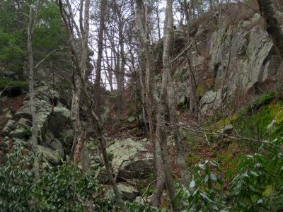 Devils Creek Falls
Cliffs/Gap in Ridge above Devils Creek Falls,
December, 10, 2011
