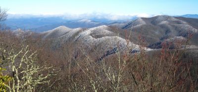View From Middle Spring Ridge
aka, 'Buzzard Rock', 
Looking toward Wilson Knob and the Butte of Rich and  Sampson Mountains,
Middle Spring Ridge Trail,
December 17, 2011
