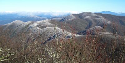 View From Middle Spring Ridge
aka, 'Buzzard Rock', 
Looking toward Wilson Knob and the Butte of Rich and  Sampson Mountains,
Middle Spring Ridge Trail,
December 17, 2011
