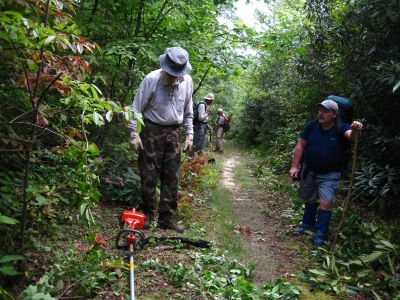 CMC Trail Crew
Bob (with weed-eater) talking with Rat during MST hike, 9-10-12
