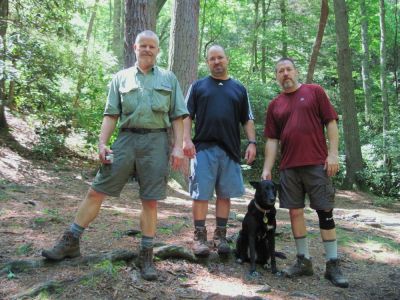'Bug', 'Chainsaw', and 'Duct Tape'
and 'Angel' (the dog)...
Curly Maple Gap Shelter,
June, 2010
