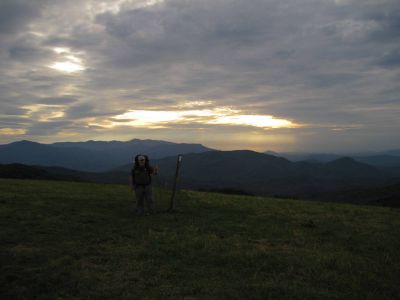 Max Patch
Rat Patrol on the Patch at Sunset with the Smokey Mountains behind him in the distance...
Appalachian Trail, 
September, 2010 
