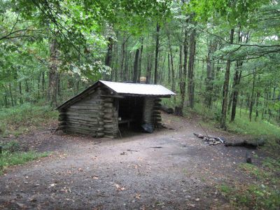 Walnut Mountain shelter
...after heavy rains,
 Appalachian Trail, 
September, 2010
