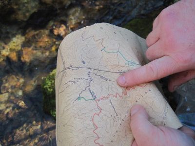 Map Study
Rat Patrol check his map to see where we are.
Upper Devil's Creek,
1-29-2011
