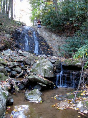 Upper Clear Branch Falls
RAT's son Tyler atop the upper falls 
10-16-2010
