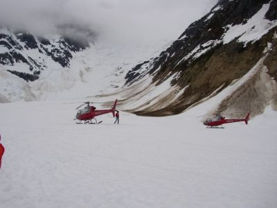 Helicopters on Glacier
photo by Becky Hyder
