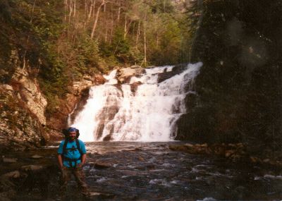 Laurel Fork Falls
RAT in front of Laurel Fork Falls along the Appalachian Trail, just after Dennis Cove.  Early '90's photo
