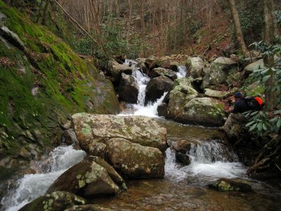 Devils Creek Cascades
Rat taking photos, Upper part of Cascade #4,
December, 10, 2011

