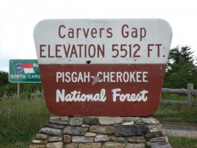 Carvers Gap Sign
on Roan Mountain
July, 2010
