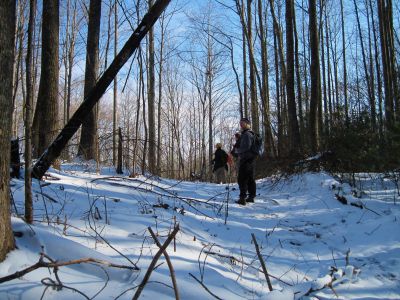 Whitehouse Mountain Trail
Melissa ('Fireball'), 'Rat', and 'Dan-o' at the Gap.
Rocky Fork Area
December, 2010 
