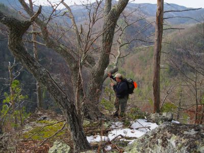 'Stonehenge' Cliffs
Rat surveys the view from the top of the cliffs.
Rocky Fork
December, 2010
