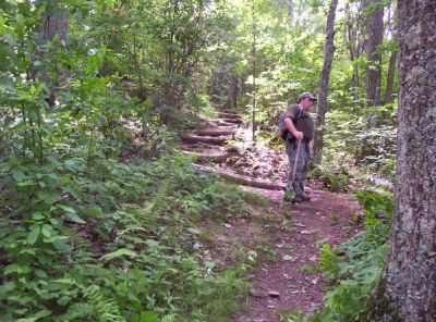 Trail Maintenance
Rat Patrol cutting briers and sting-weeds, cutting limbs, and digging out water-bars on maintenance trip near High Rocks
