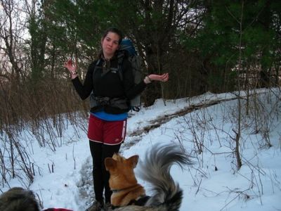 Winter Hiker 
And her beautiful dog
